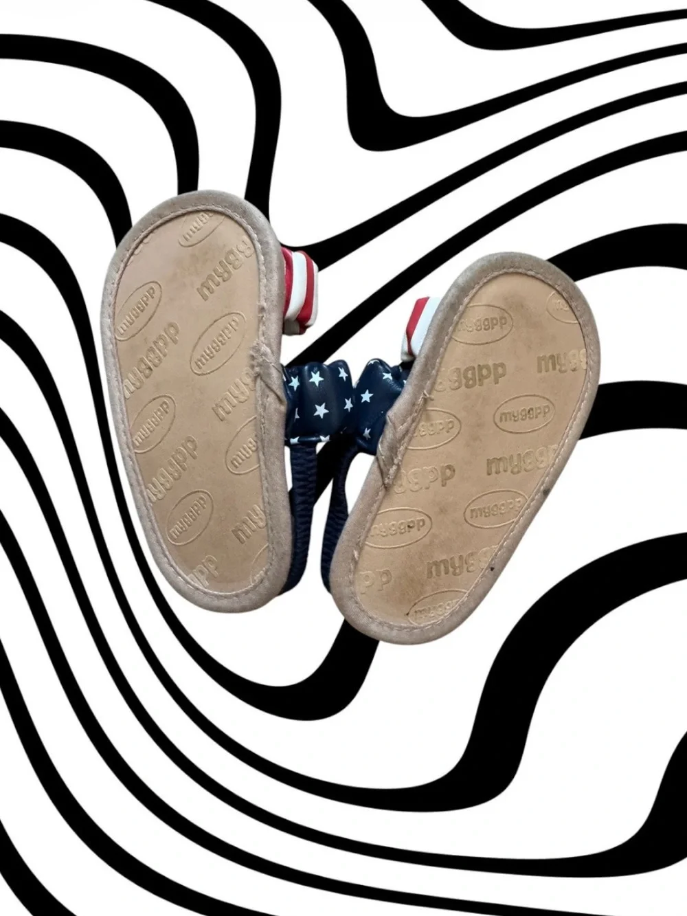 Kids' Navy & Red Star Stripe Sandals
